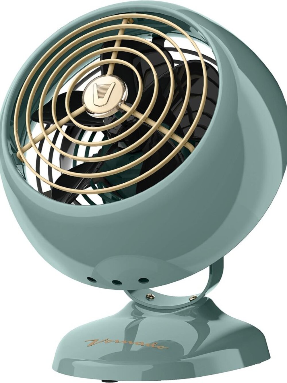 VFAN Mini Classic Vintage Metal Desk Fan, 2-Speed, Adjustable Tilt, Personal Air